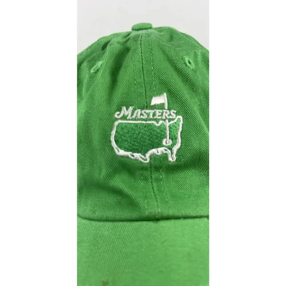 Master’s Green White Logo Golf Cap Hat One Size Embroidered Adjustable